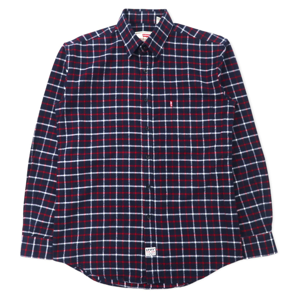 Levi's フランネルシャツ M ネイビー チェック コットン