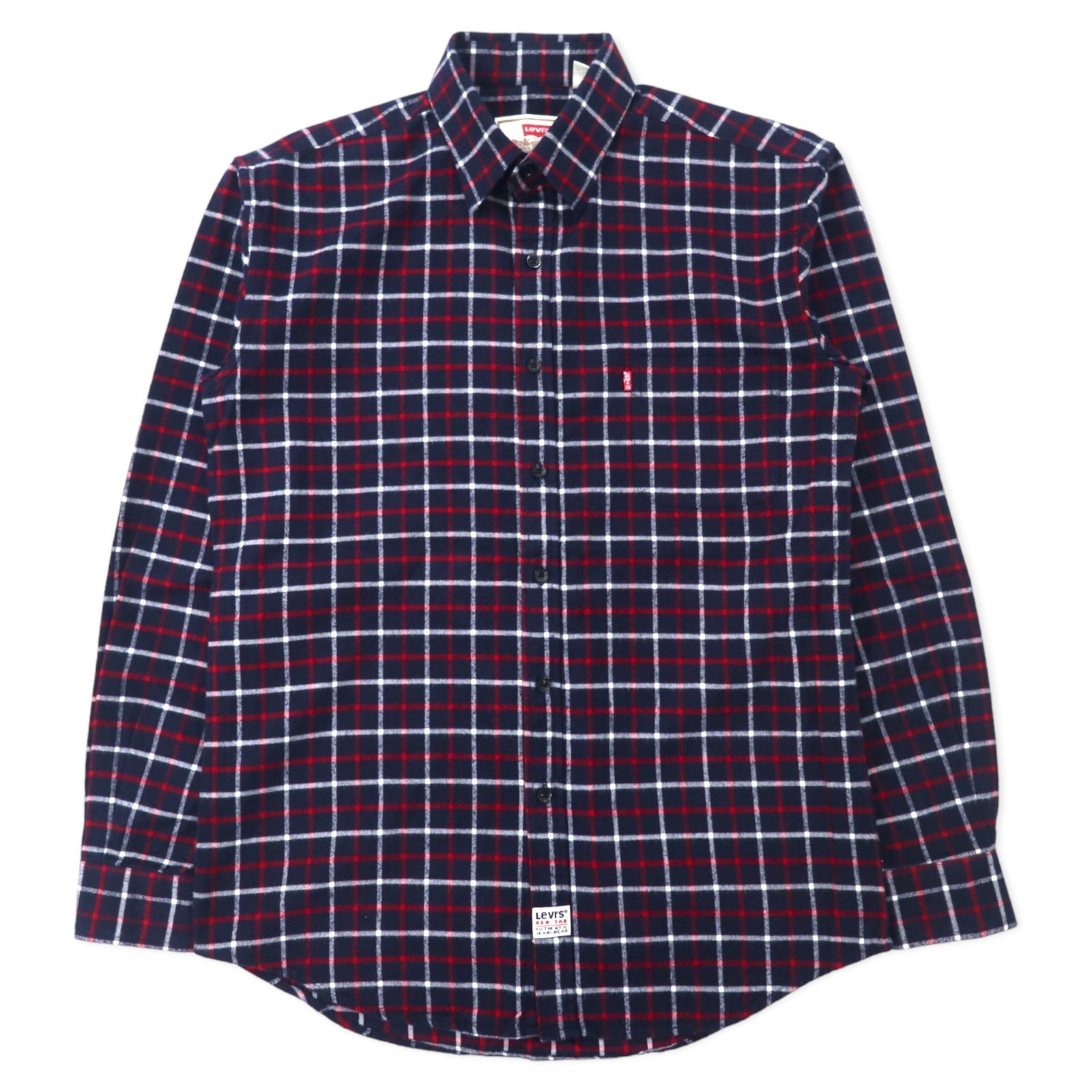 Levi's フランネルシャツ M ネイビー チェック コットン