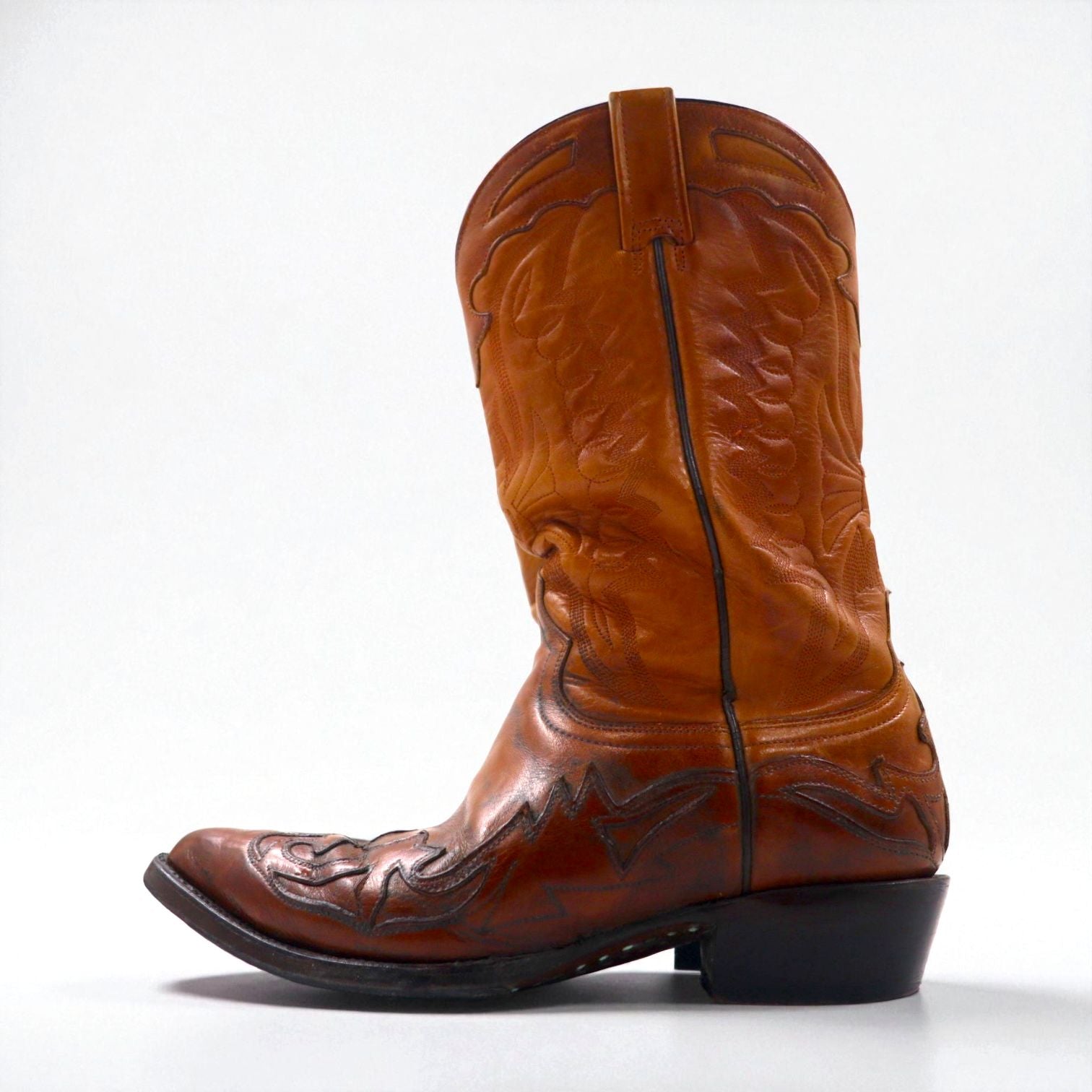 Botas Jaca カウボーイ ウエスタンブーツ 26cm カービングステッチ 刺繍 28005 メキシコ製