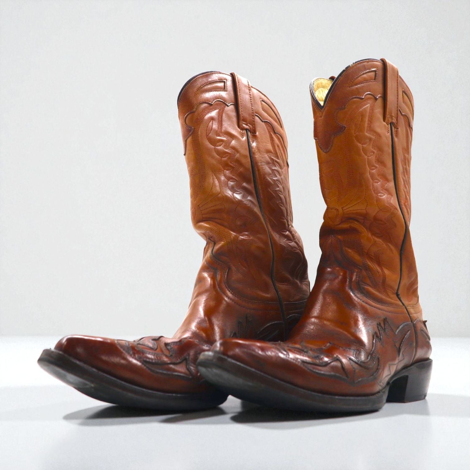 Botas Jaca カウボーイ ウエスタンブーツ 26cm カービングステッチ 刺繍 28005 メキシコ製