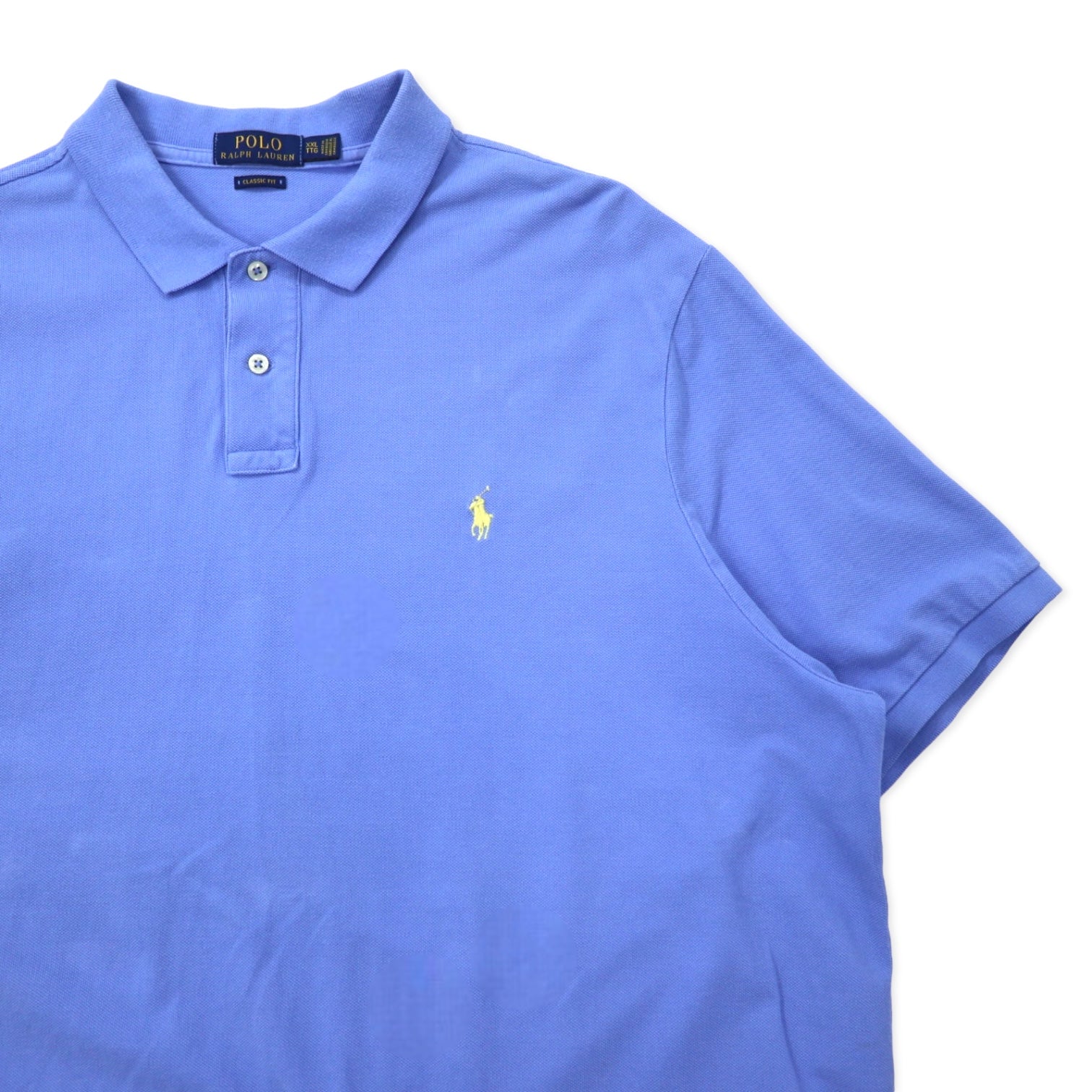 POLO RALPH LAUREN Polo XXL blu in cotone piqué CLASSIC FIT con piccolo pony ricamato, taglia grande