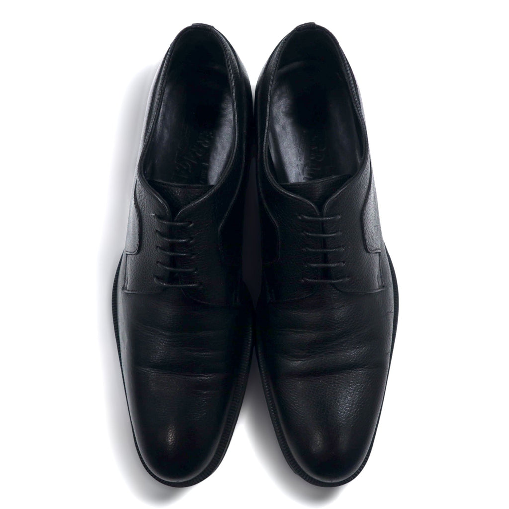 Salvatore Ferragamo Scarpe eleganti Derby 26 cm nere in pelle martellata 0478 B17 Made in Italy