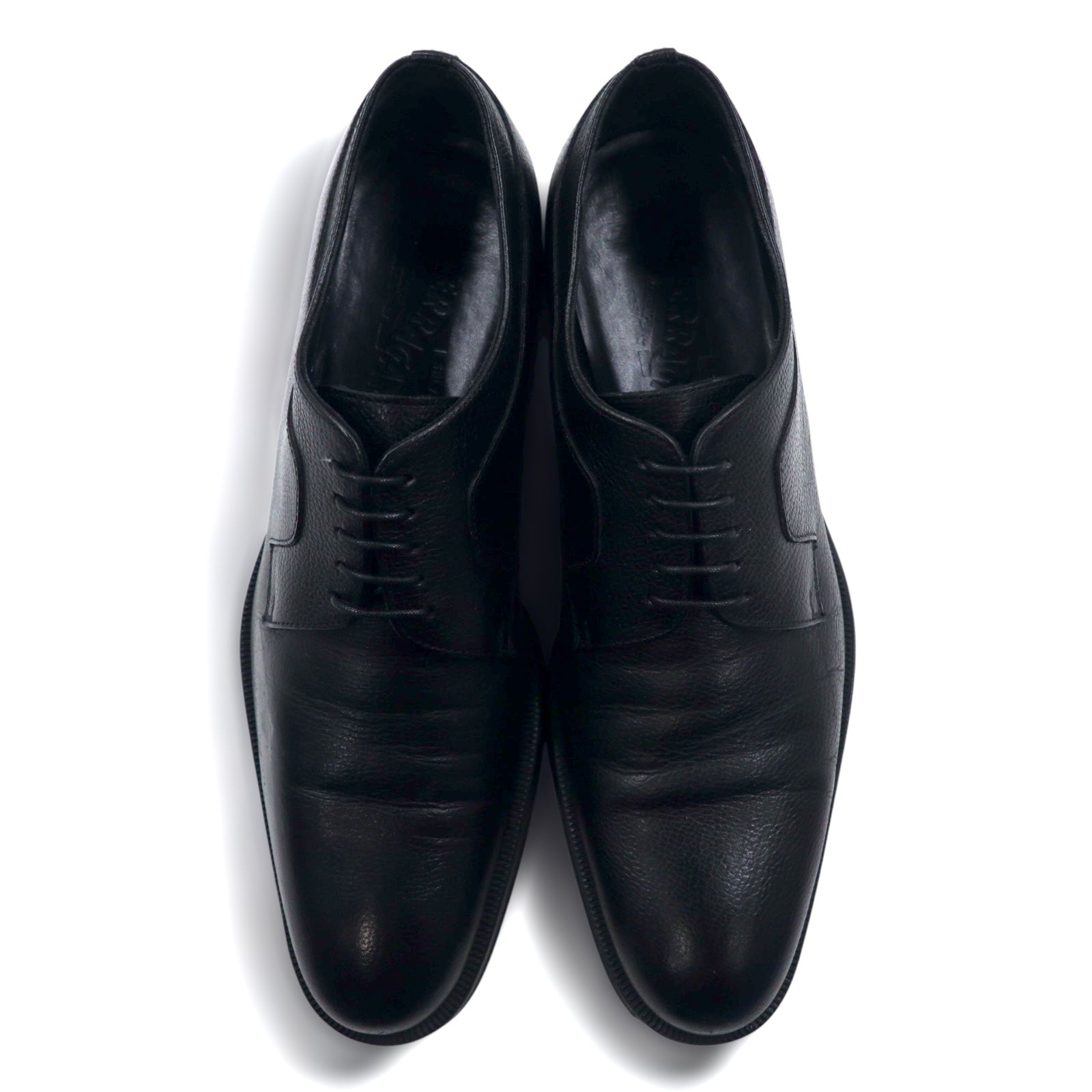 Salvatore Ferragamo Scarpe eleganti Derby 26 cm nere in pelle martellata 0478 B17 Made in Italy