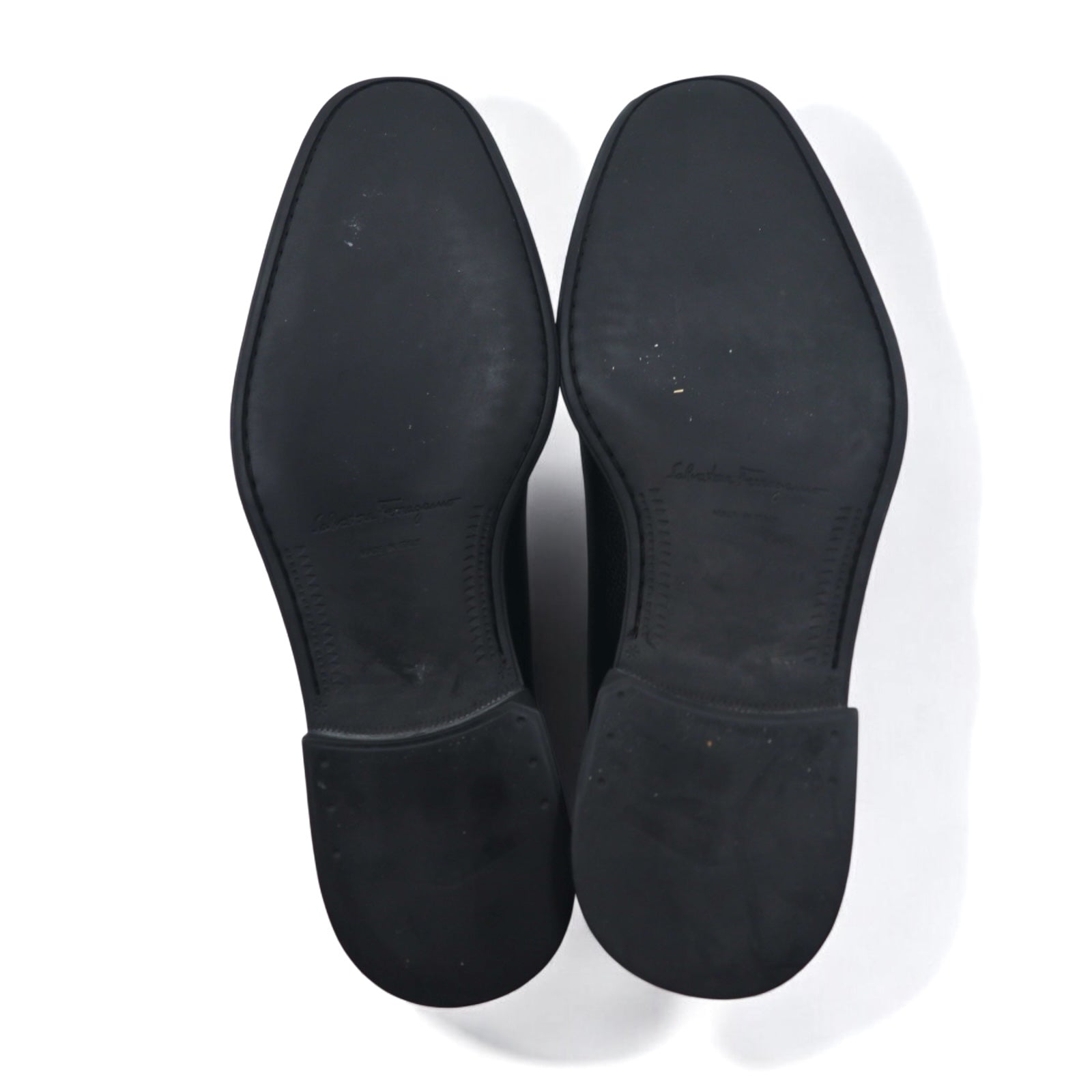 Salvatore Ferragamo Scarpe eleganti Derby 26 cm nere in pelle martellata 0478 B17 Made in Italy