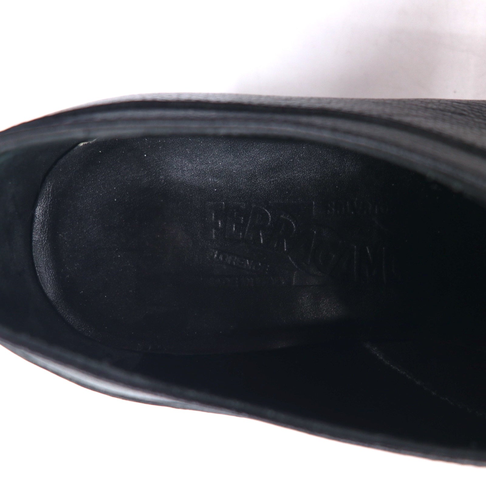 Salvatore Ferragamo Scarpe eleganti Derby 26 cm nere in pelle martellata 0478 B17 Made in Italy