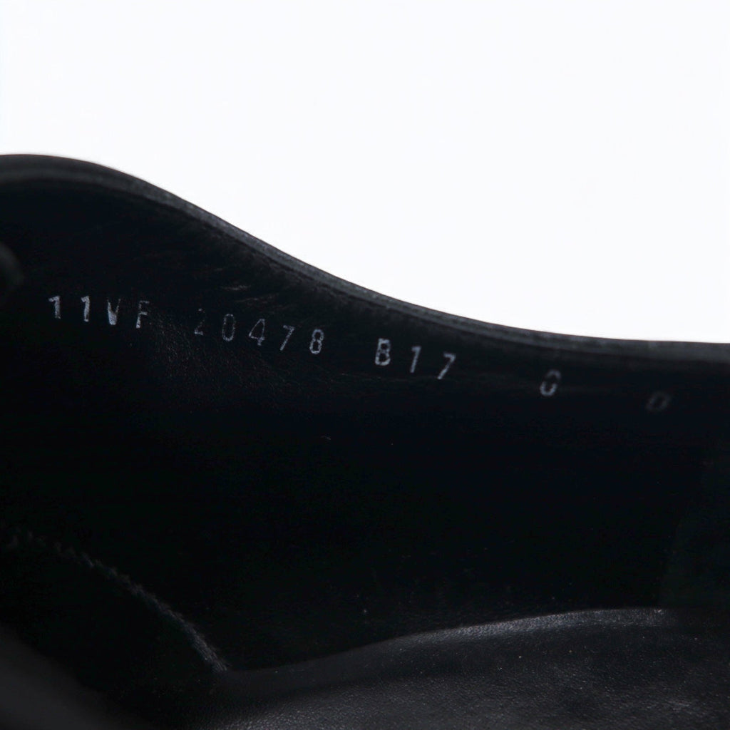 Salvatore Ferragamo Scarpe eleganti Derby 26 cm nere in pelle martellata 0478 B17 Made in Italy