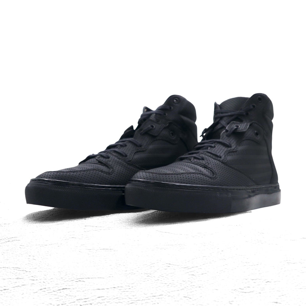 BALENCIAGA Monochrome High sneakers 27cm black pelle traforata Perforated High 373406 Made in Spain Nuovo con etichette