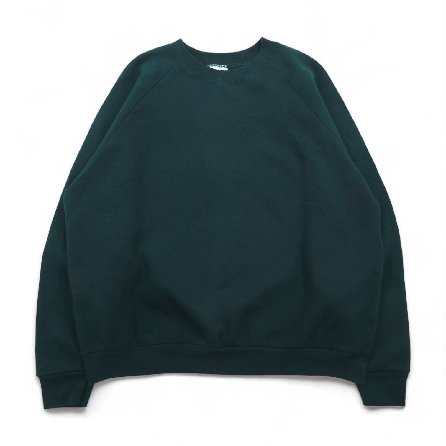 FRUIT OF THE LOOM Felpa vuota XL verde tinta unita cotone felpata all'interno