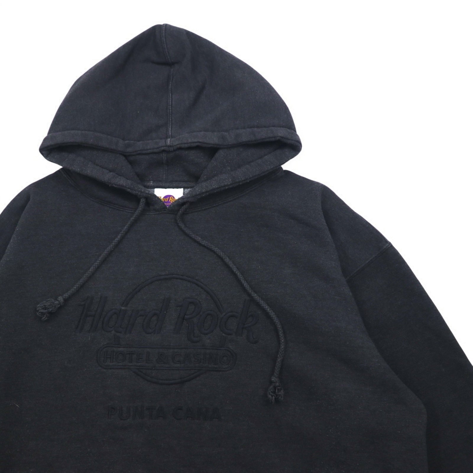 Hard Rock HOTEL Anni '90 Logo Ricamato Pullover Hoodie XXL Grigio PUNTA CANA