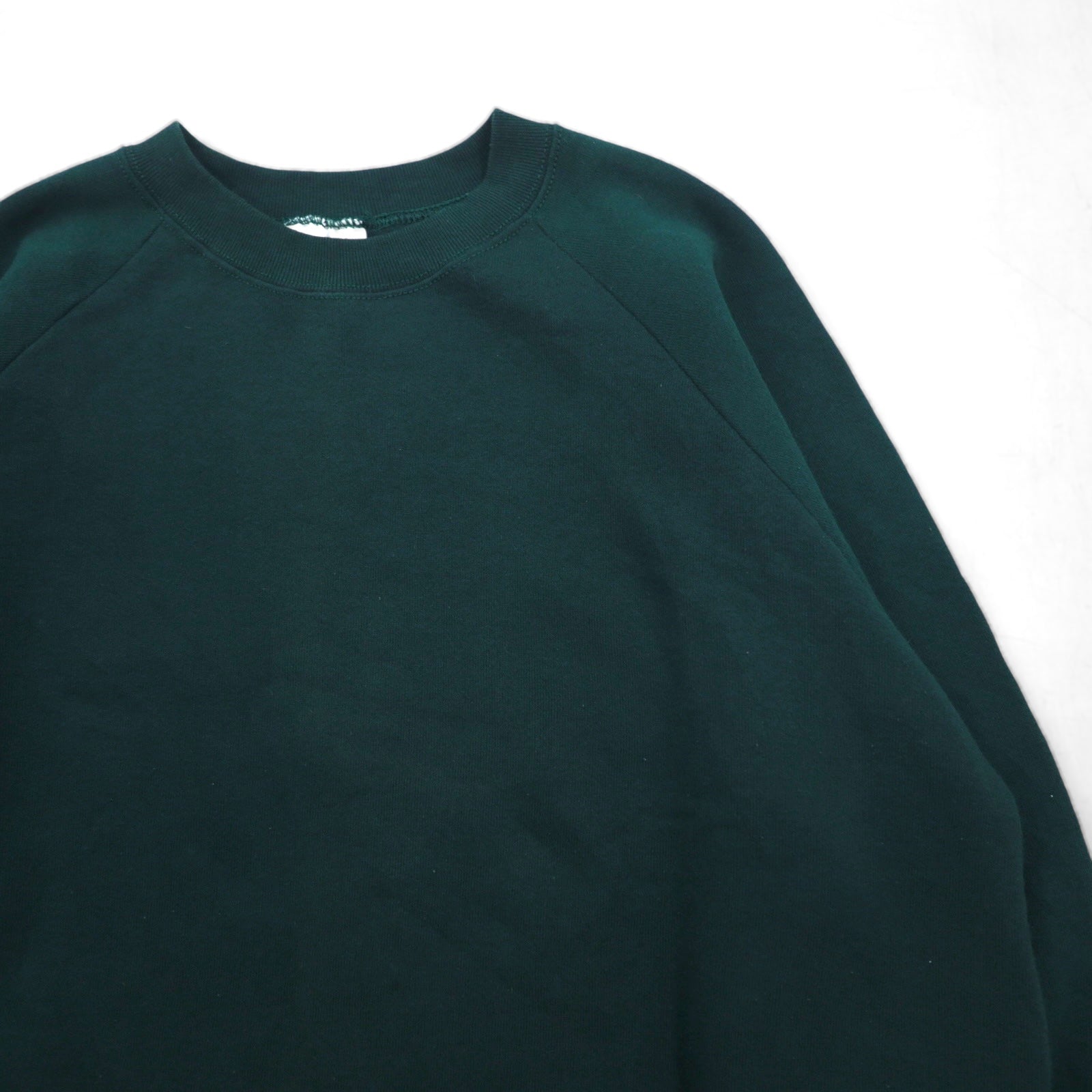 FRUIT OF THE LOOM Felpa vuota XL verde tinta unita cotone felpata all'interno