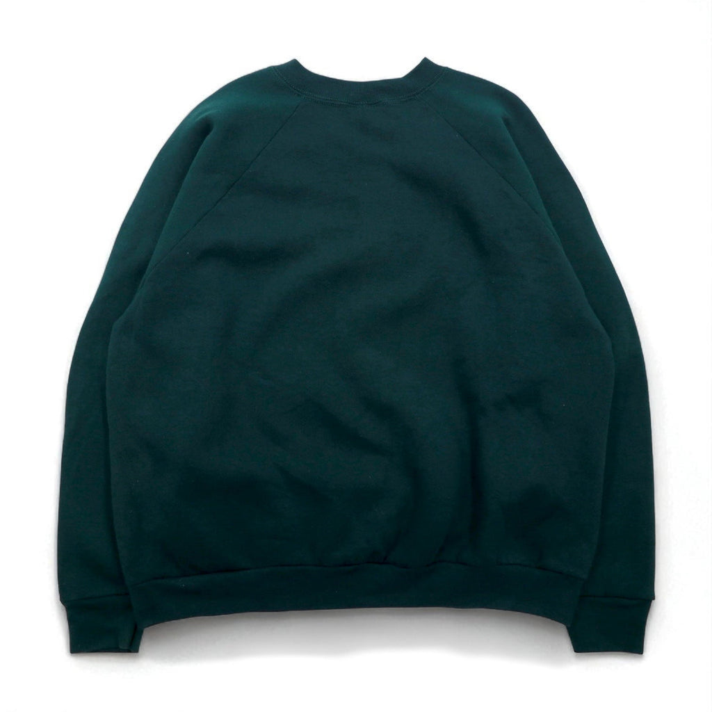 FRUIT OF THE LOOM Felpa vuota XL verde tinta unita cotone felpata all'interno