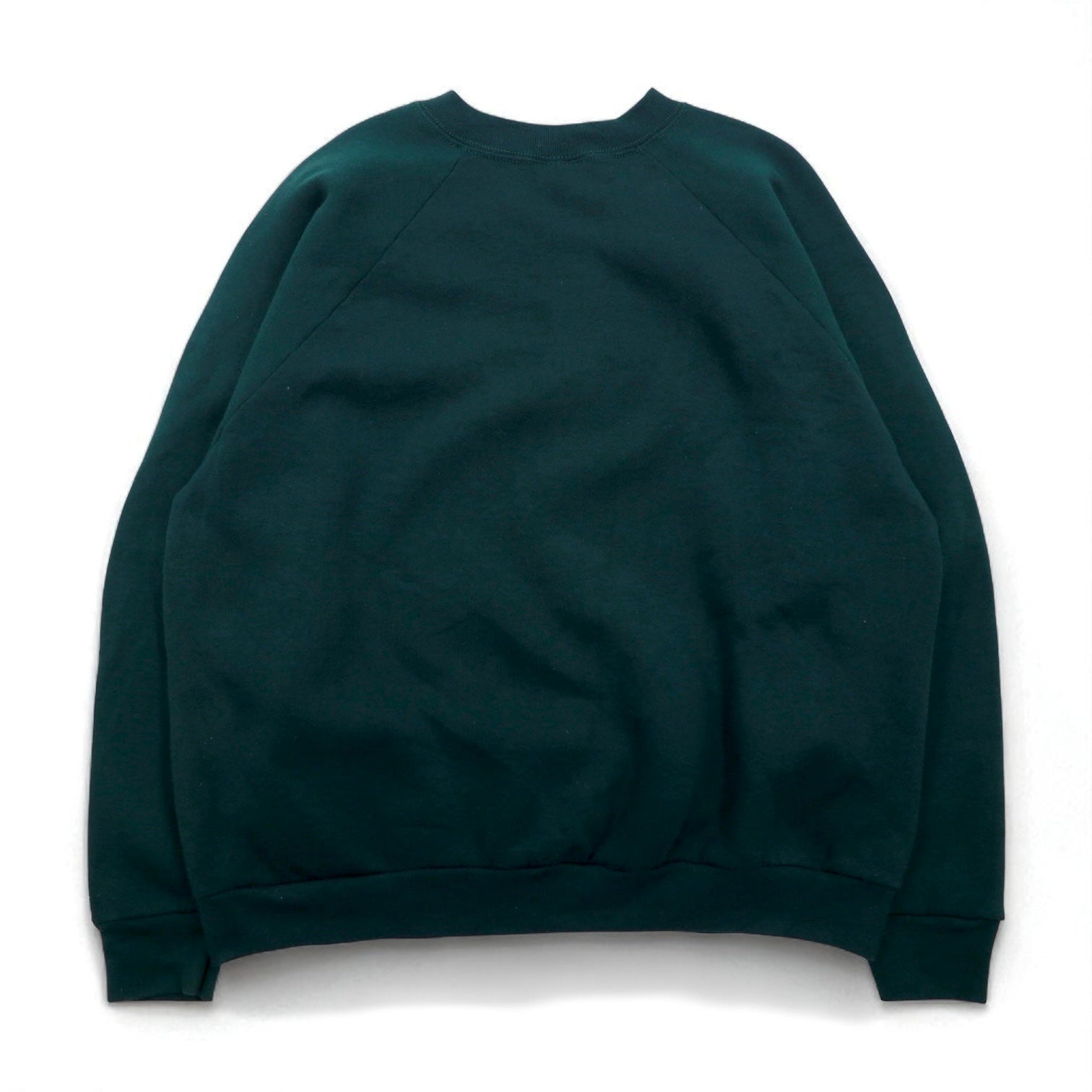 FRUIT OF THE LOOM Felpa vuota XL verde tinta unita cotone felpata all'interno