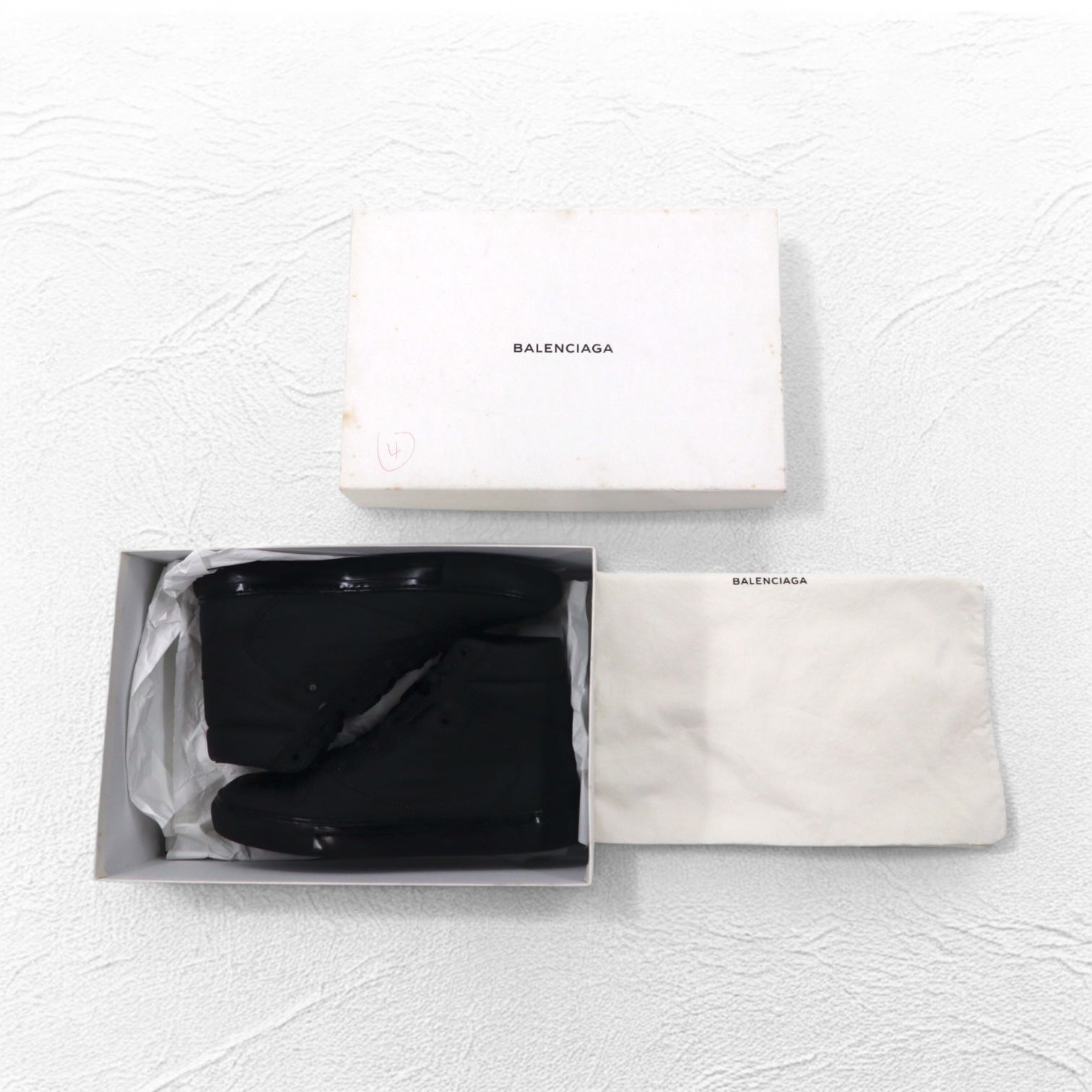 BALENCIAGA Monochrome High sneakers 27cm black pelle traforata Perforated High 373406 Made in Spain Nuovo con etichette