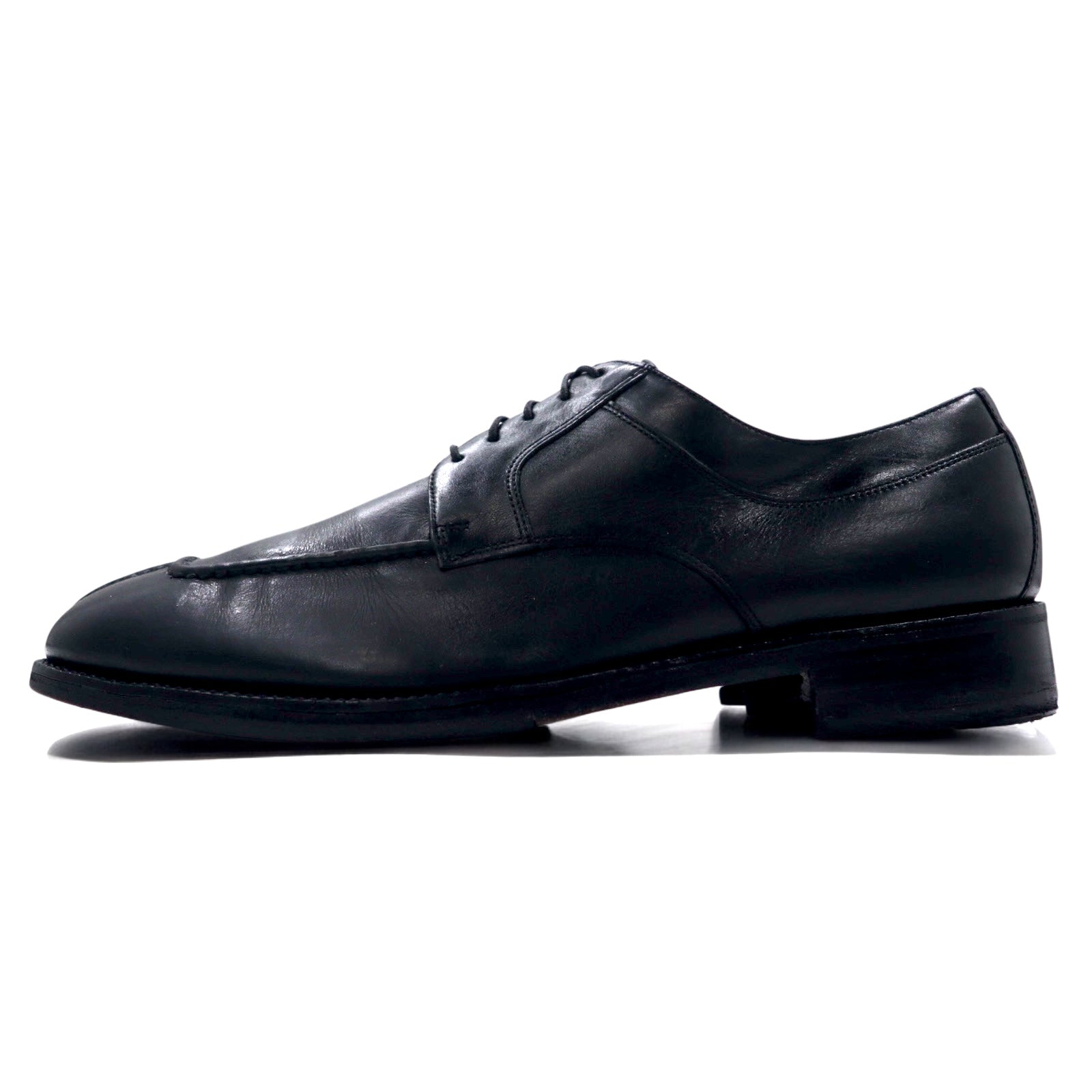 COLE HAAN Scarpe stringate eleganti con punta a U e spacco, 28.5 cm, nere, in pelle, allacciatura aperta 01594