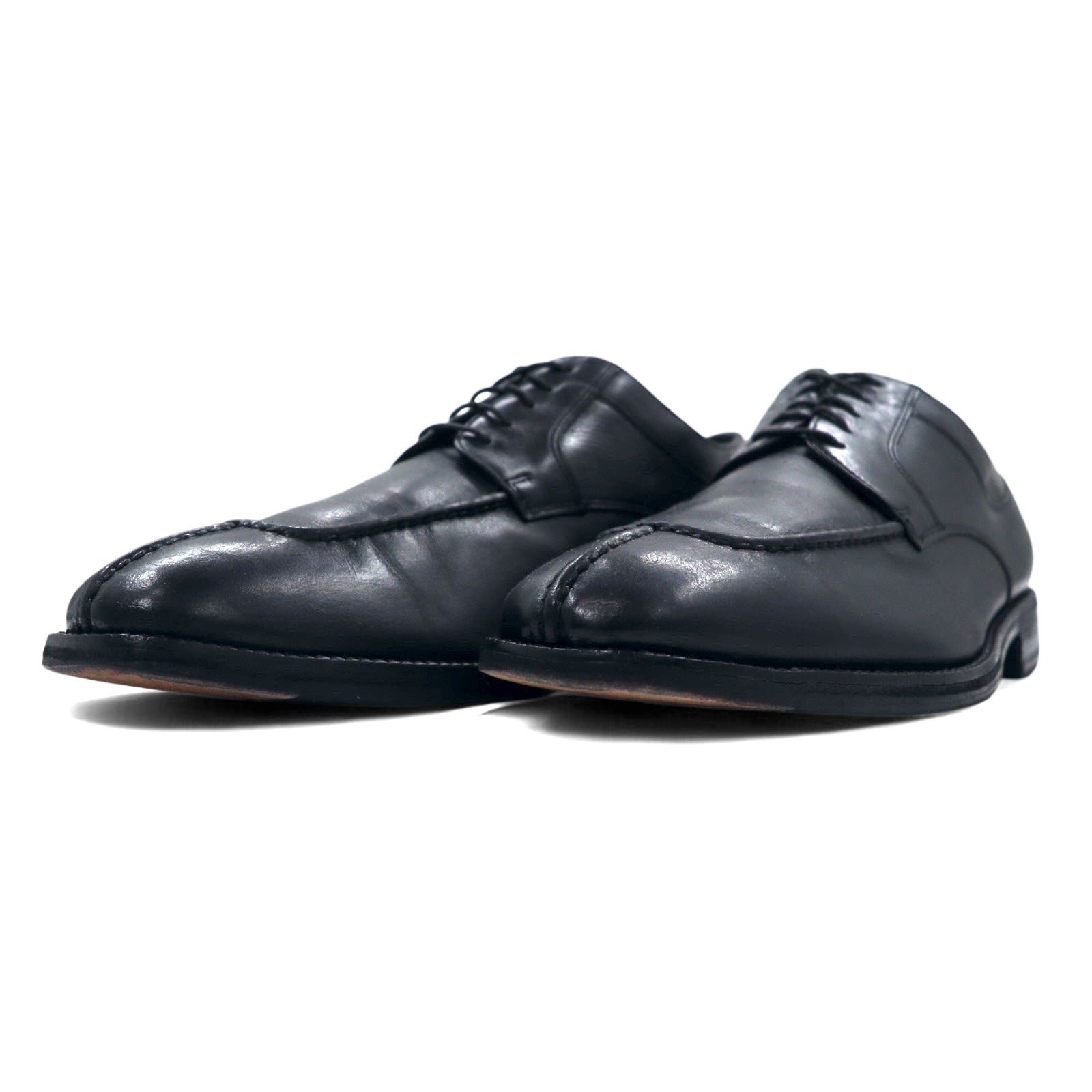 COLE HAAN Scarpe stringate eleganti con punta a U e spacco, 28.5 cm, nere, in pelle, allacciatura aperta 01594