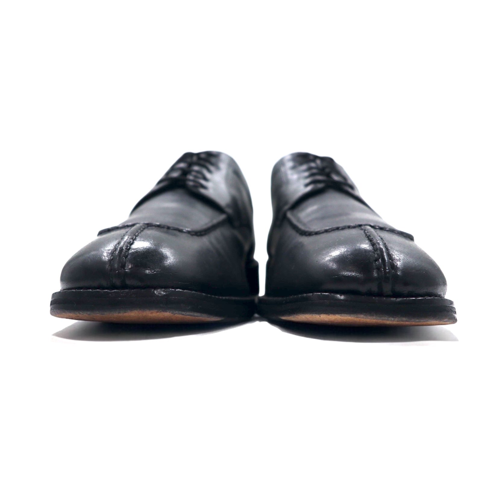 COLE HAAN Scarpe stringate eleganti con punta a U e spacco, 28.5 cm, nere, in pelle, allacciatura aperta 01594