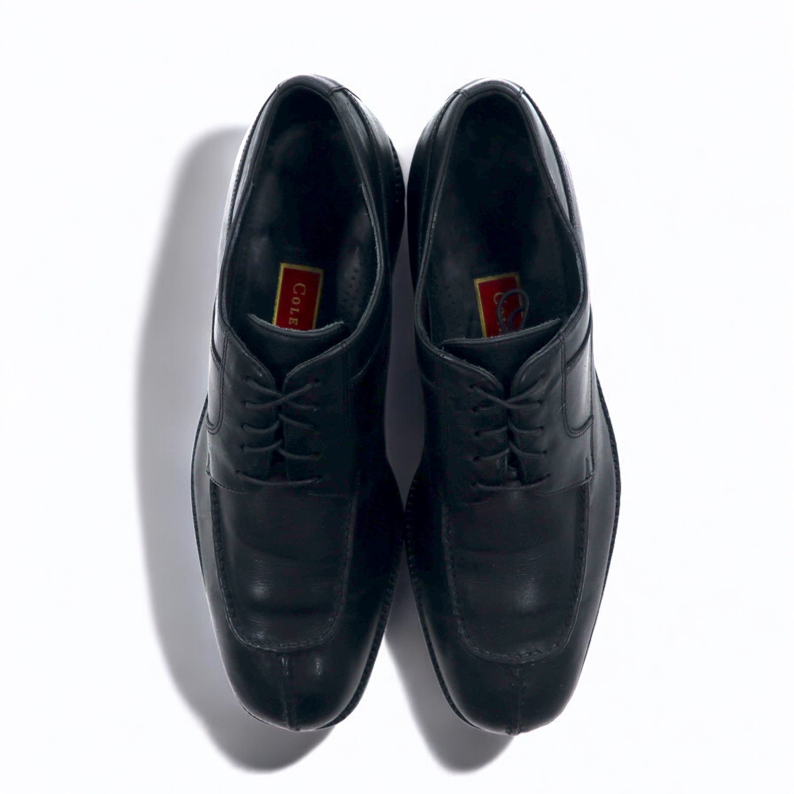 COLE HAAN Scarpe stringate eleganti con punta a U e spacco, 28.5 cm, nere, in pelle, allacciatura aperta 01594
