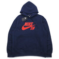 NIKE SB Icon Pullover Essential Hoodie M Blu navy Icon Hoody AJ9733-451 Prodotto in Pakistan Nuovo