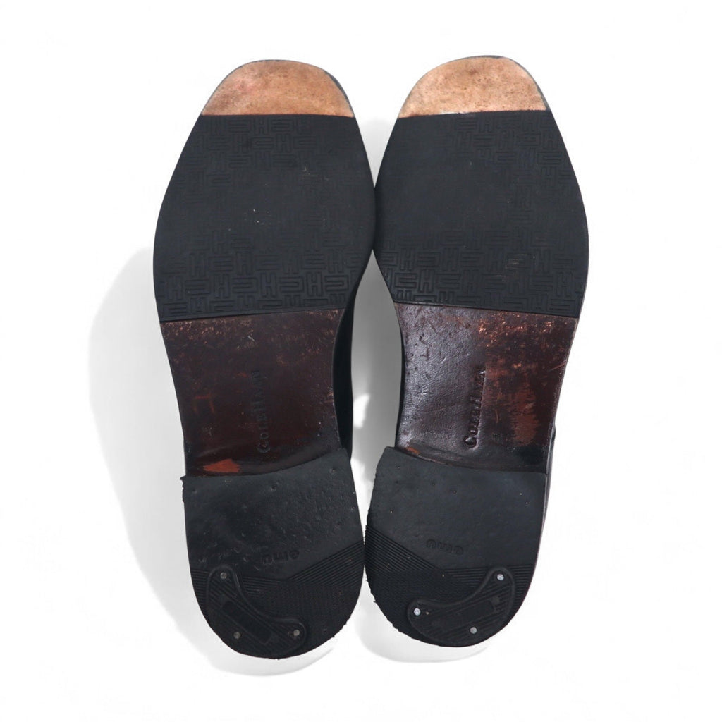 COLE HAAN Scarpe stringate eleganti con punta a U e spacco, 28.5 cm, nere, in pelle, allacciatura aperta 01594
