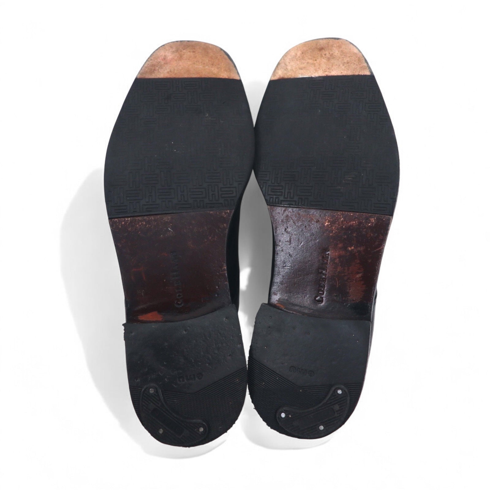 COLE HAAN Scarpe stringate eleganti con punta a U e spacco, 28.5 cm, nere, in pelle, allacciatura aperta 01594