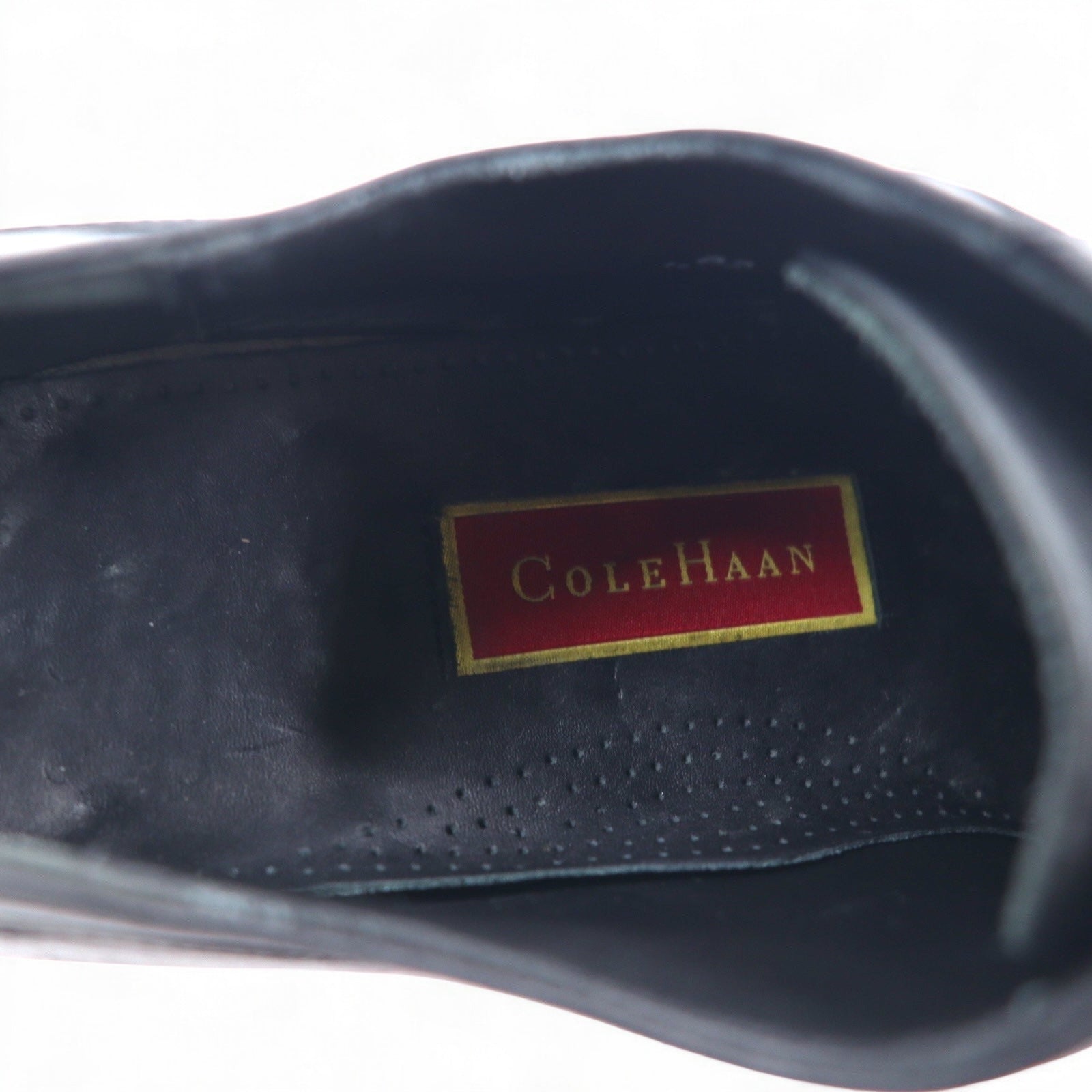 COLE HAAN Scarpe stringate eleganti con punta a U e spacco, 28.5 cm, nere, in pelle, allacciatura aperta 01594