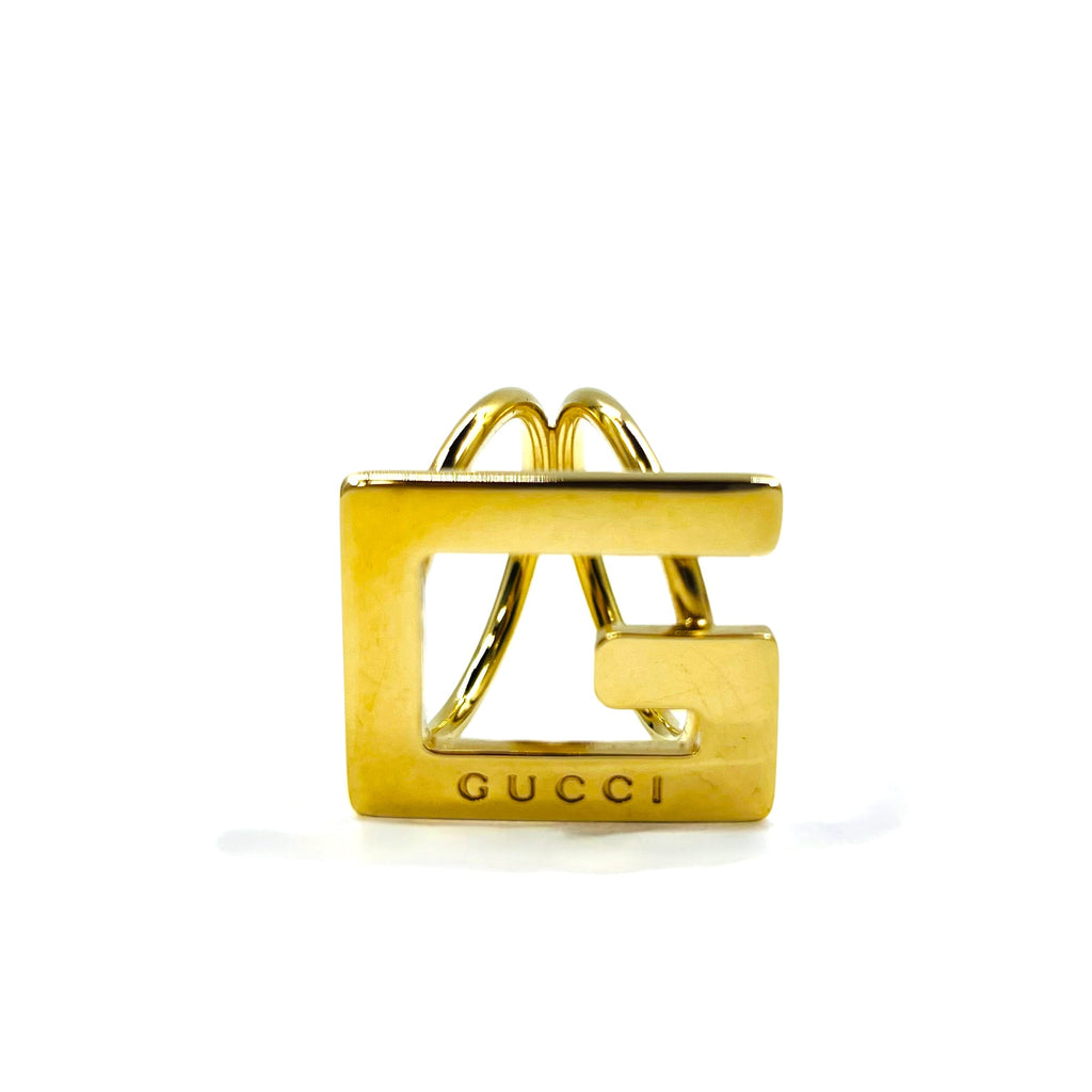 GUCCI Made in Italy Anello per foulard G logo Metallo dorato