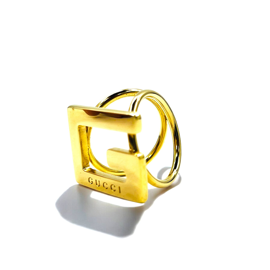 GUCCI Made in Italy Anello per foulard G logo Metallo dorato
