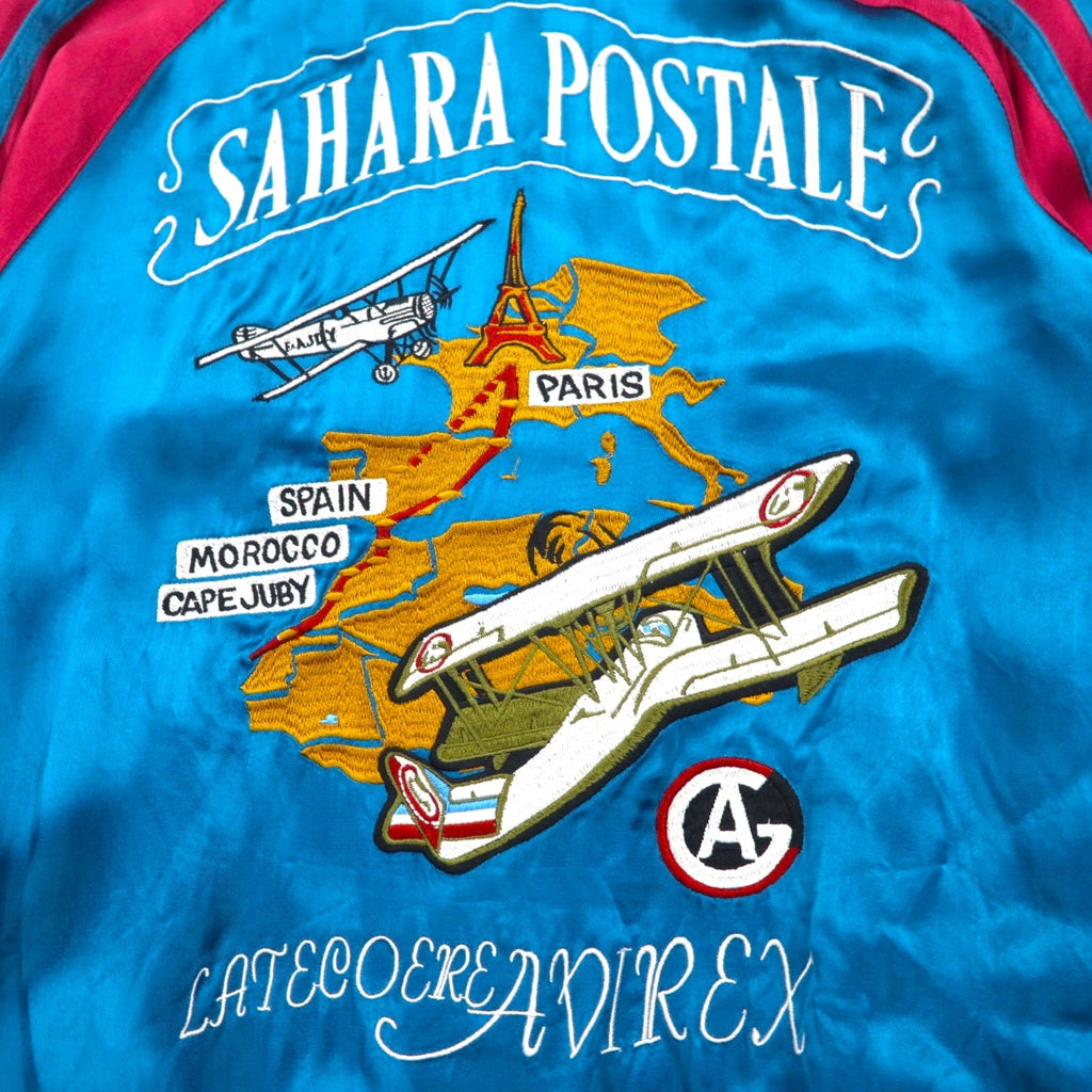 AVIREX Giacca Souvenir Reversibile in Raso Sukajan L Nera Blu Raso Ricamata 6112012