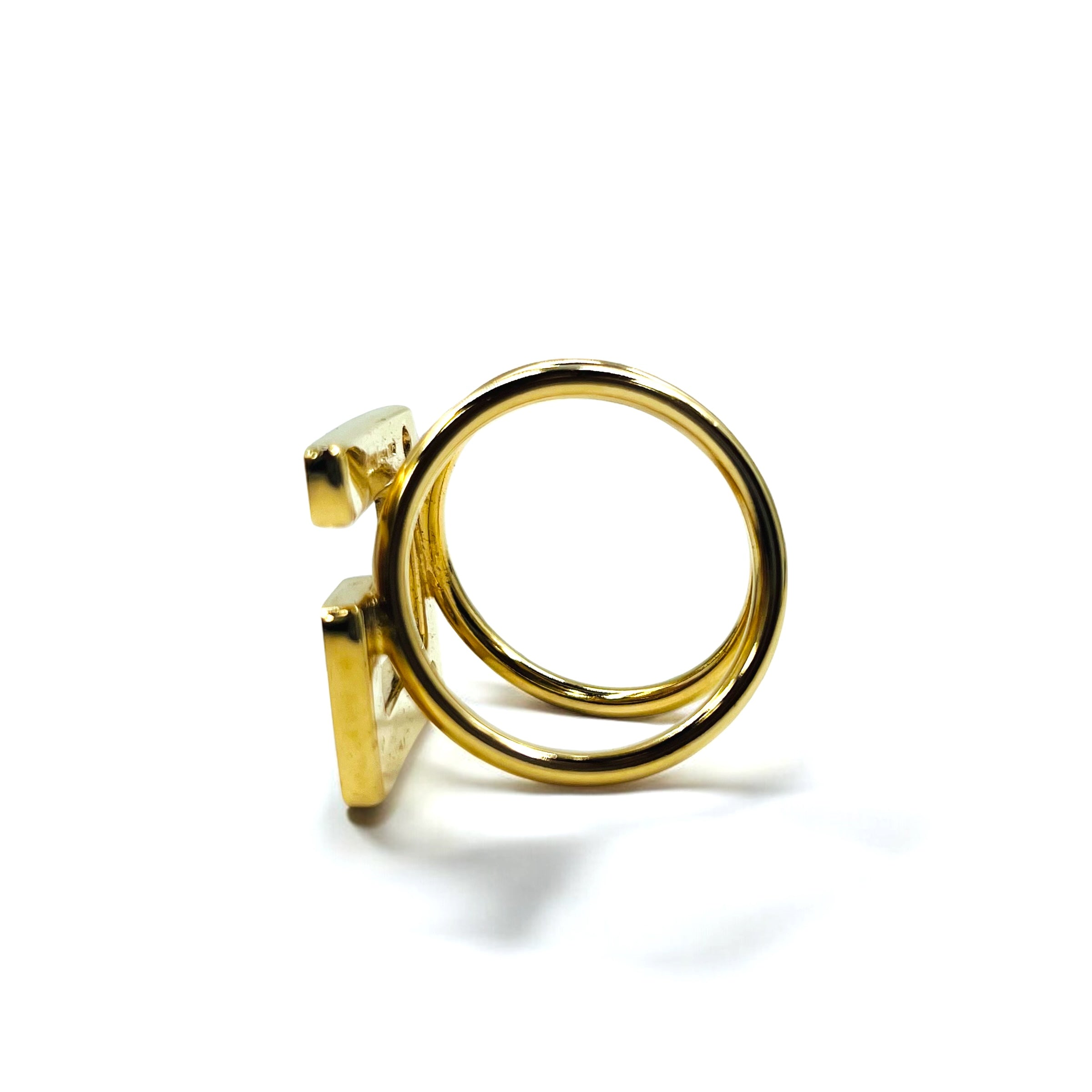 GUCCI Made in Italy Anello per foulard G logo Metallo dorato