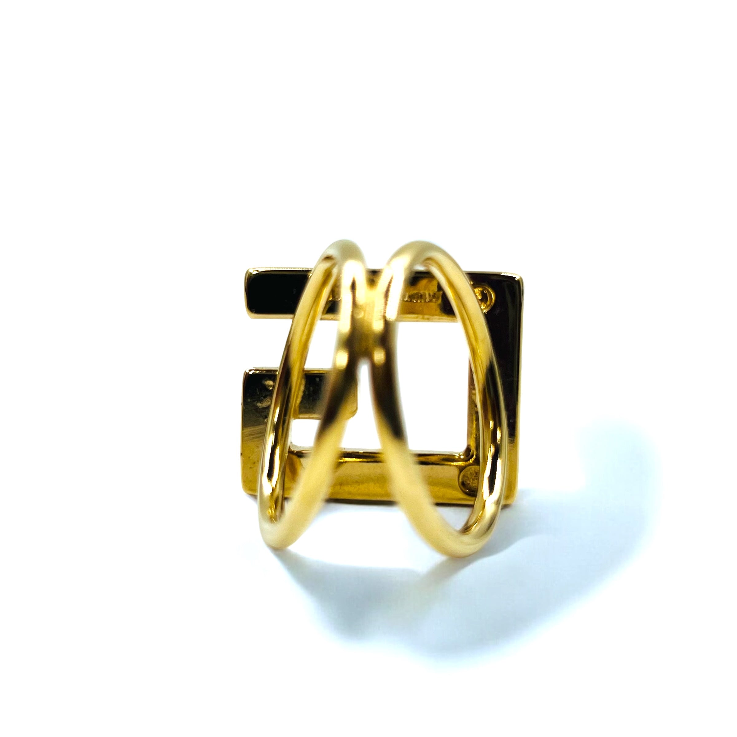 GUCCI Made in Italy Anello per foulard G logo Metallo dorato