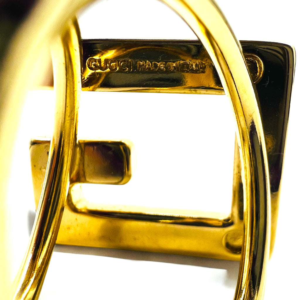 GUCCI Made in Italy Anello per foulard G logo Metallo dorato