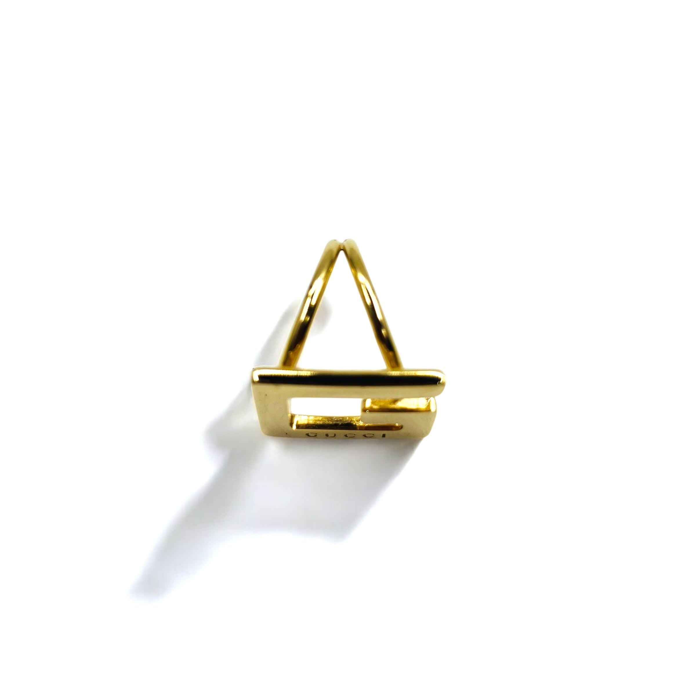 GUCCI Made in Italy Anello per foulard G logo Metallo dorato