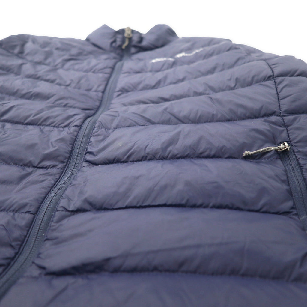 Eddie Bauer ダウンジャケット S ネイビー ナイロン 650フィルパワー ワンポイントロゴ EB650