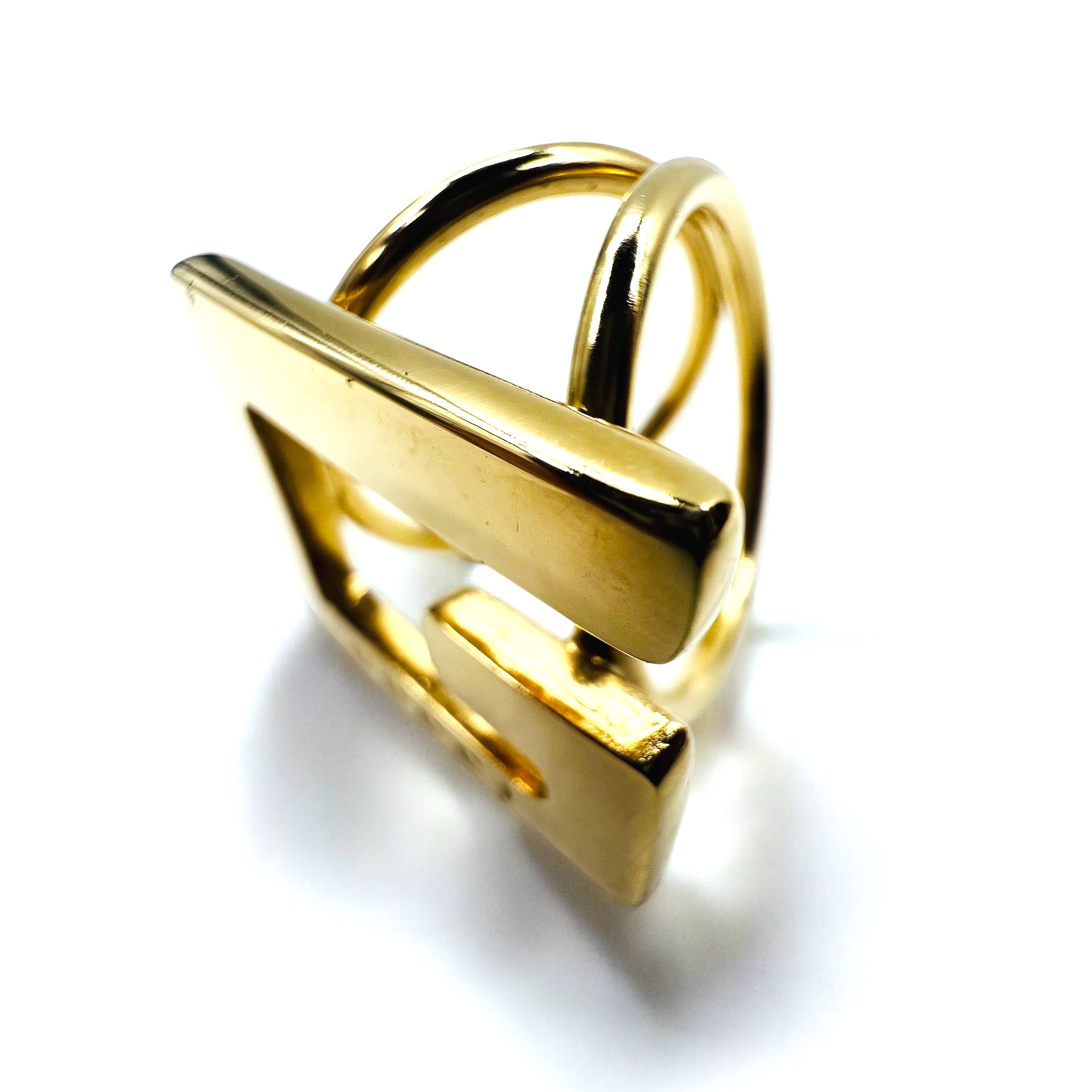 GUCCI Made in Italy Anello per foulard G logo Metallo dorato