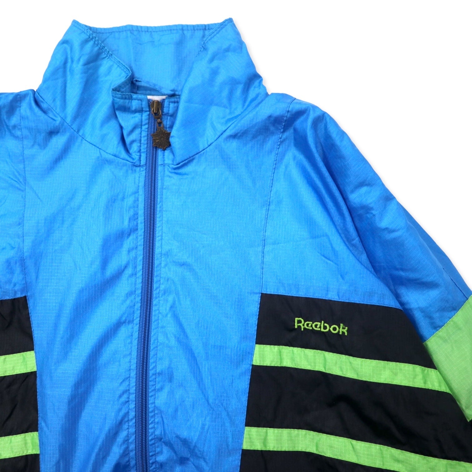 Reebok anni '90 Giacca in nylon Tuta M Blu Poliestere Logo ricamato sulla schiena