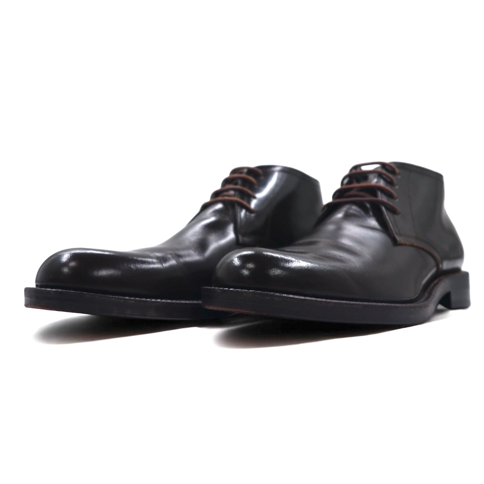 tricot COMME des GARCONS stivali chukka 23,5 cm marrone pelle made in Japan