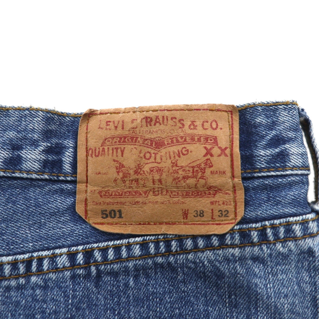 Levi's Anni '90 USA 501 Jeans L Indigo Blu Chiusura a bottoni 5010114