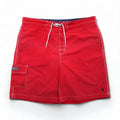 Polo by Ralph Lauren 90年代 ボードショーツ スイム ショーツ ハーフパンツ XL レッド ナイロン 水陸両用