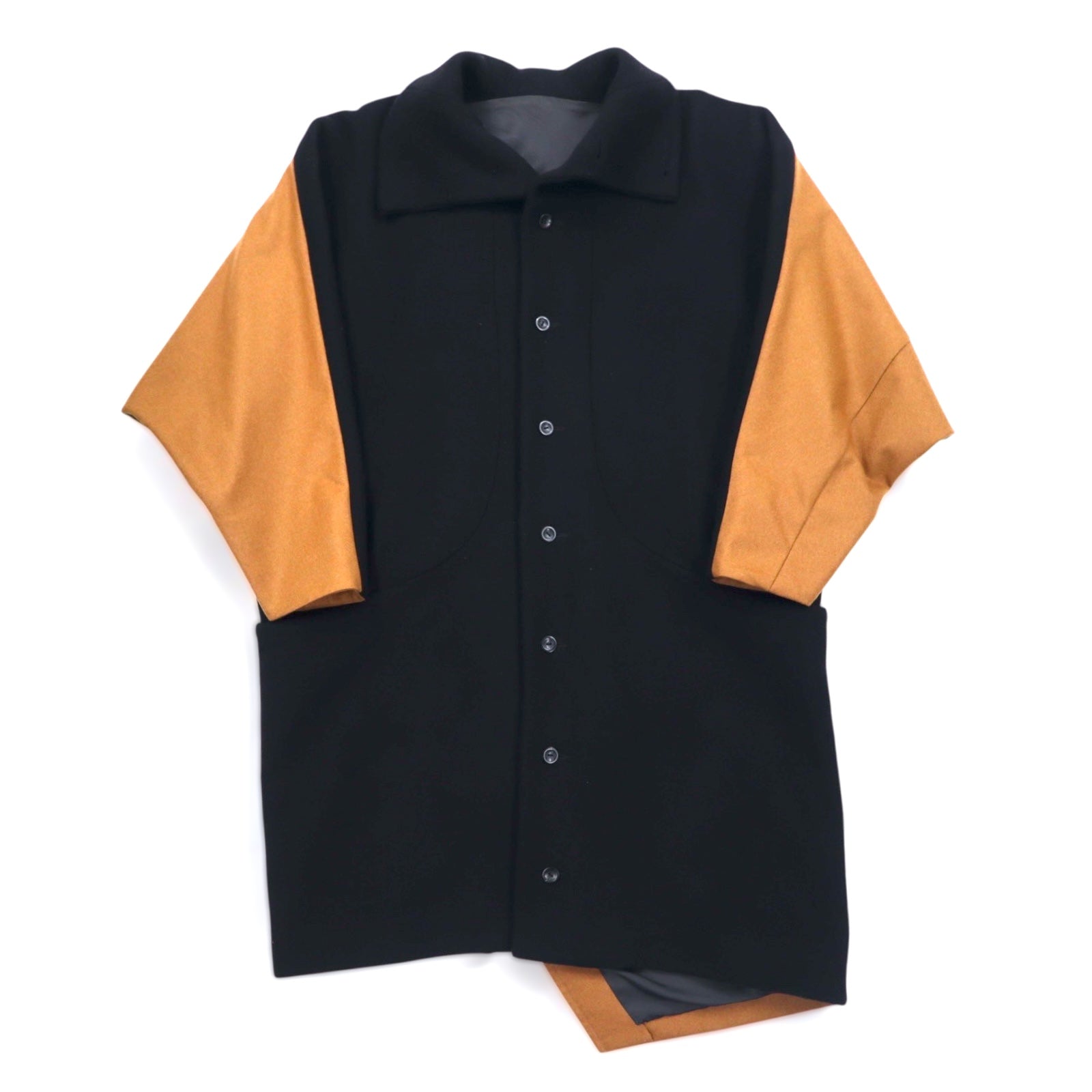 ka na ta Cappotto a palloncino con collo a listino, taglia unica, nero, beige, bicolore, in lana, made in Japan