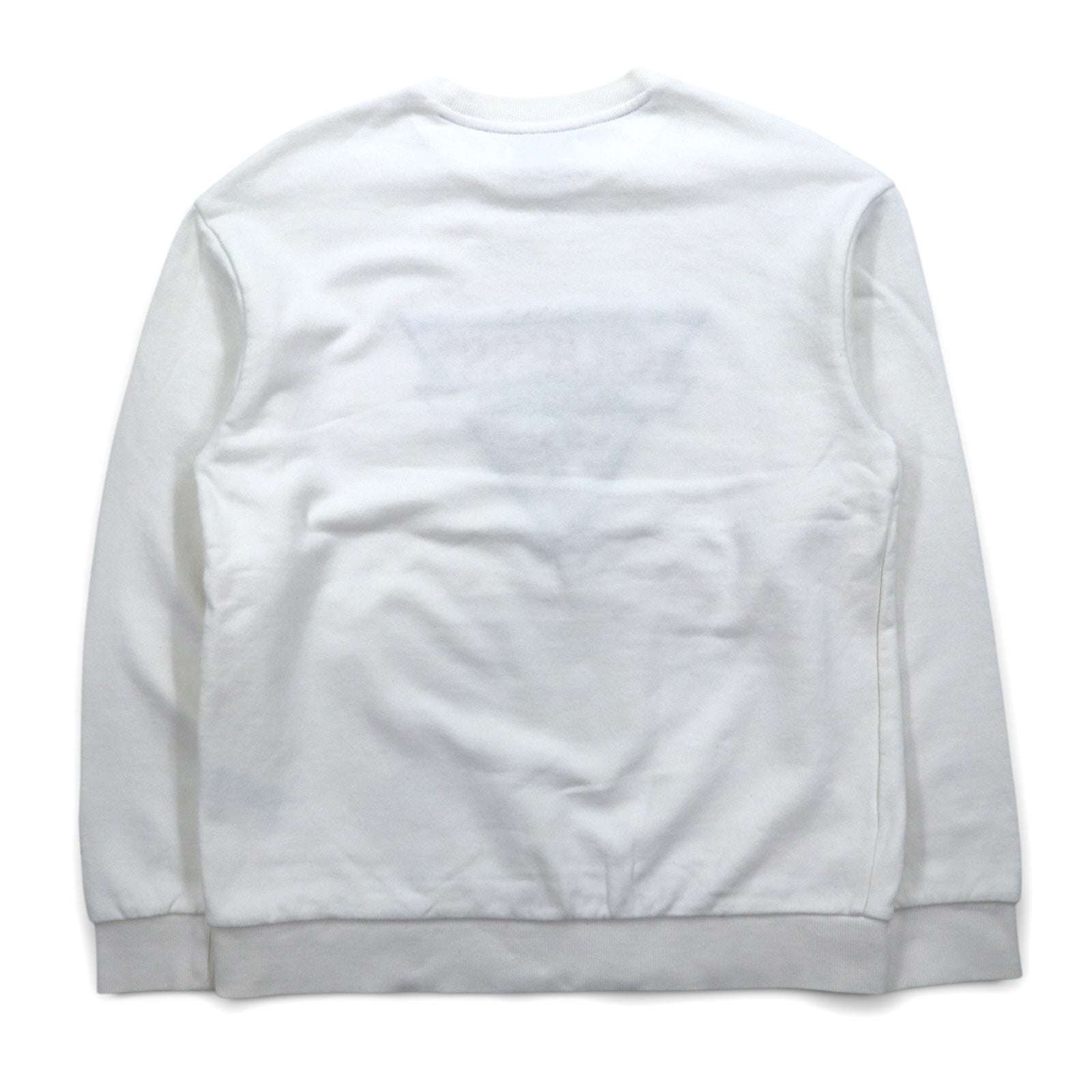 GUESS ORIGINALS Felpa con ricamo logo a triangolo, taglia M, bianca, in cotone