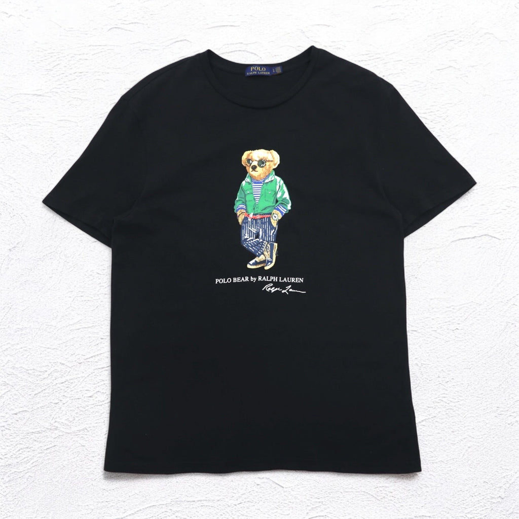 POLO RALPH LAUREN T-shirt con stampa Polo Bear, taglia L, colore nero, in cotone POLO BEAR