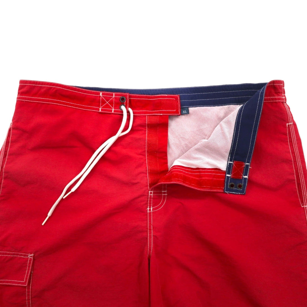 Polo by Ralph Lauren 90年代 ボードショーツ スイム ショーツ ハーフパンツ XL レッド ナイロン 水陸両用