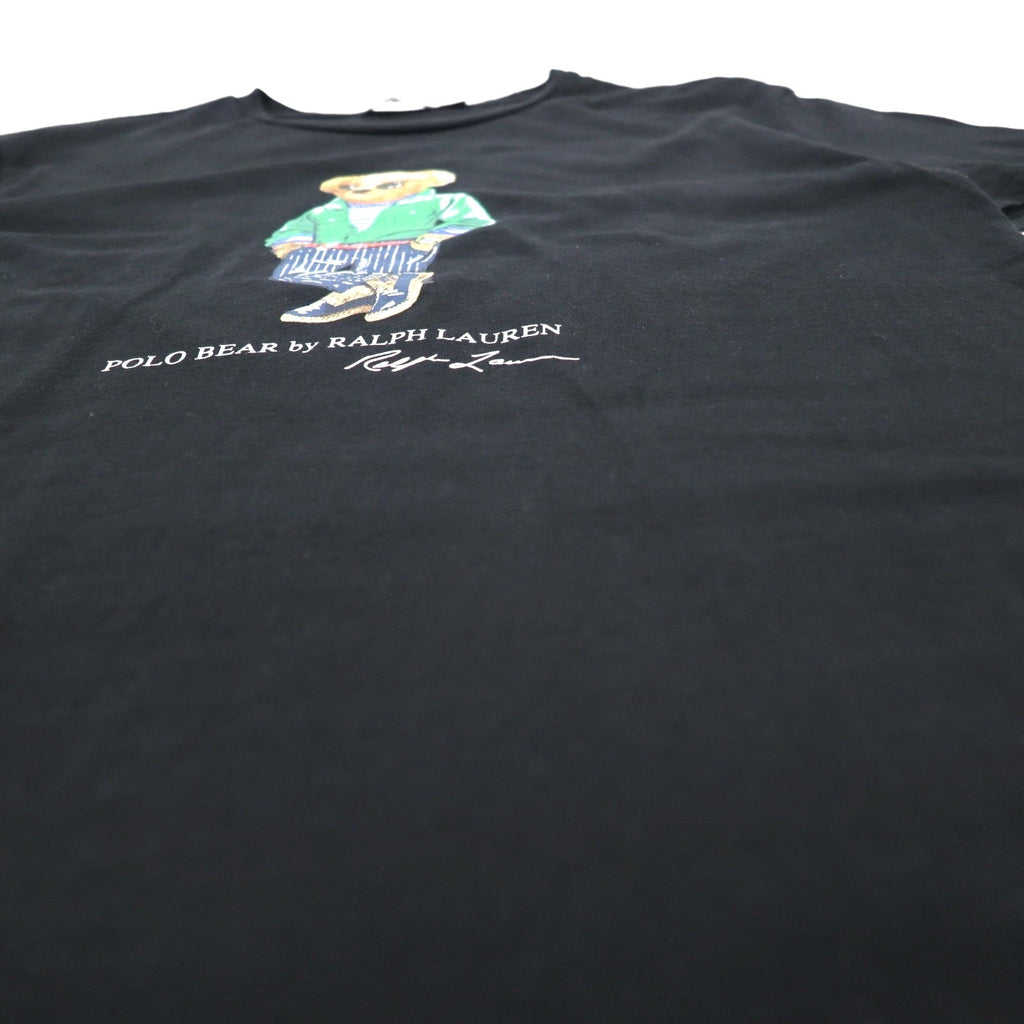POLO RALPH LAUREN T-shirt con stampa Polo Bear, taglia L, colore nero, in cotone POLO BEAR