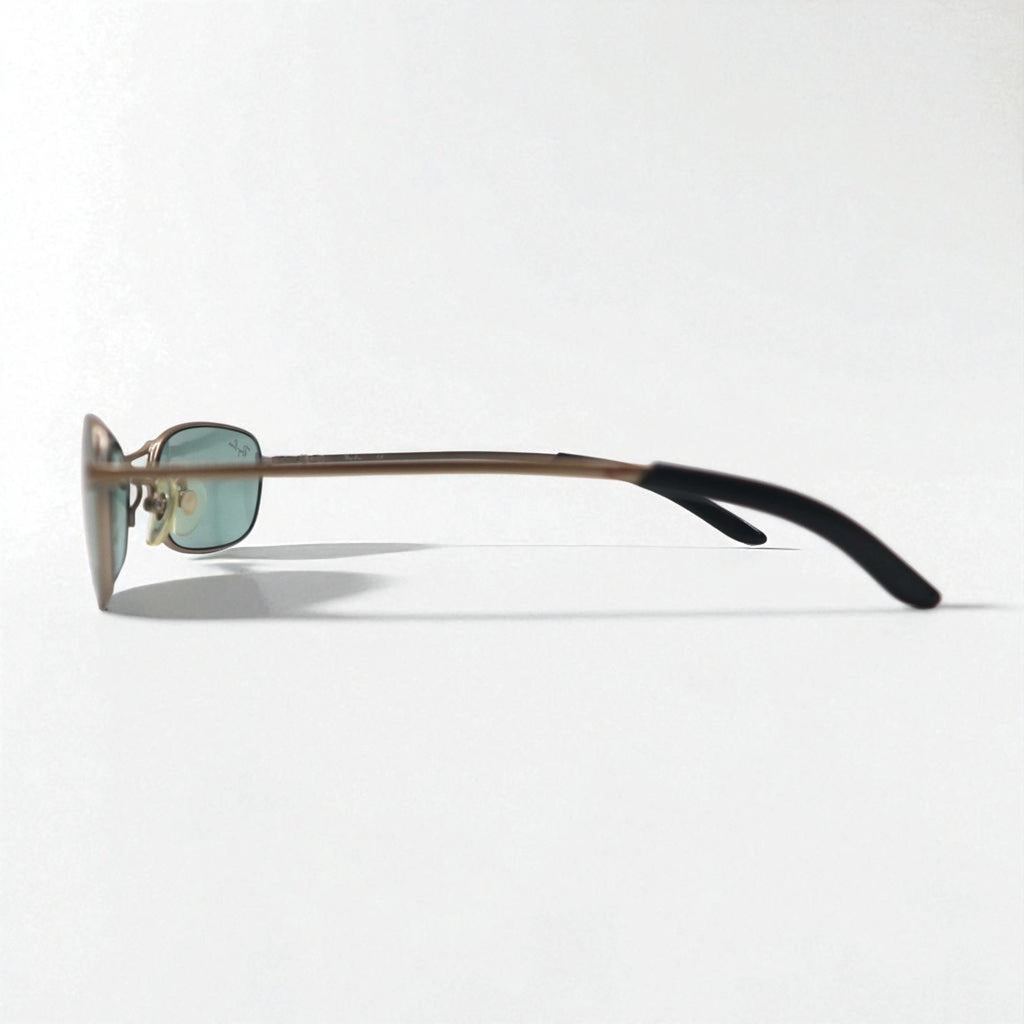 Ray-Ban Occhiali da sole rettangolari, montatura in metallo, oro, RB3210 026/82 55-18-130