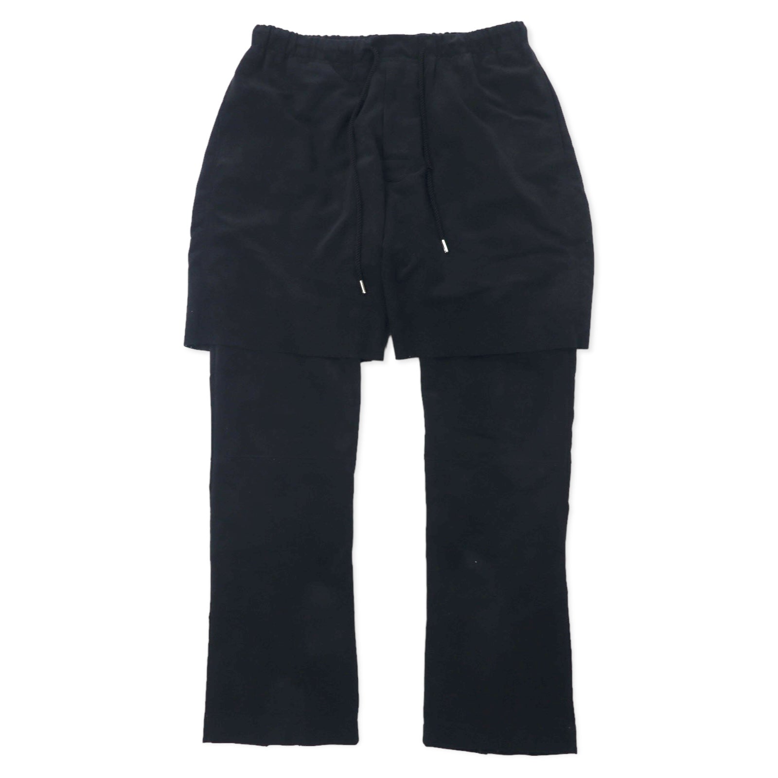 Sasquatch Fabrix, pantaloni a strati in finta pelle scamosciata, taglia M, neri, poliestere, 16AW-PA-007, Made in Japan