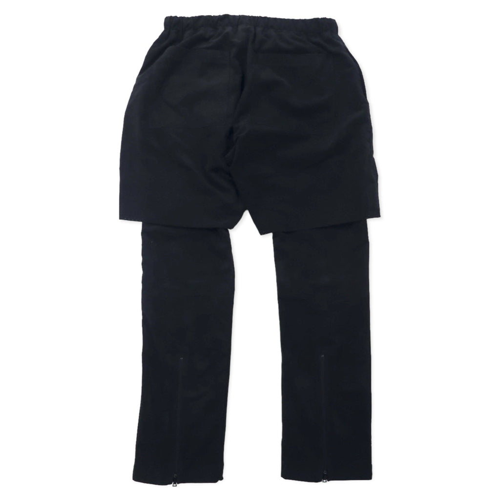 Sasquatch Fabrix, pantaloni a strati in finta pelle scamosciata, taglia M, neri, poliestere, 16AW-PA-007, Made in Japan