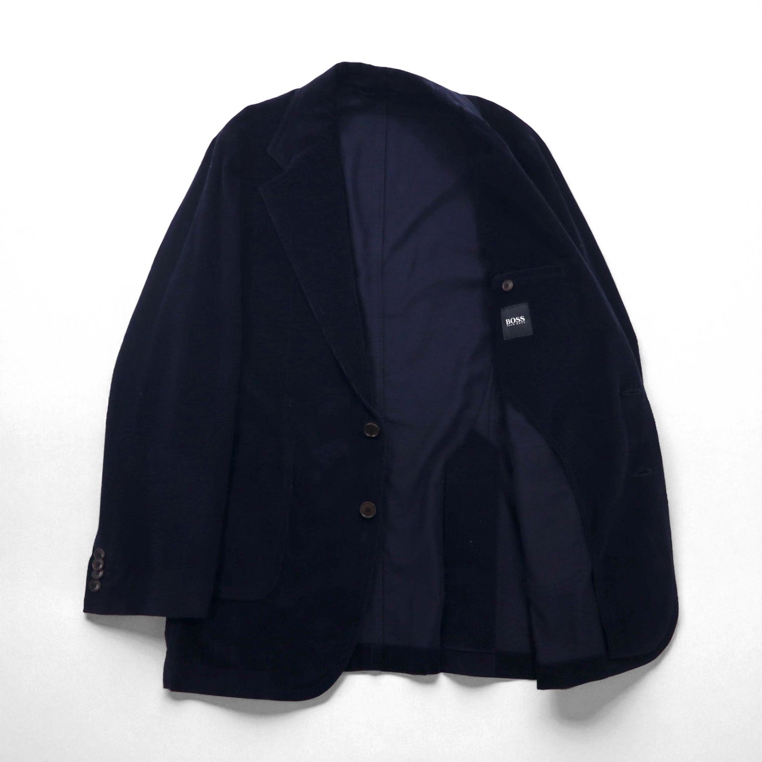 HUGO BOSS 2B コーデュロイ テーラードジャケット ブレザー L ネイビー ポーランド製