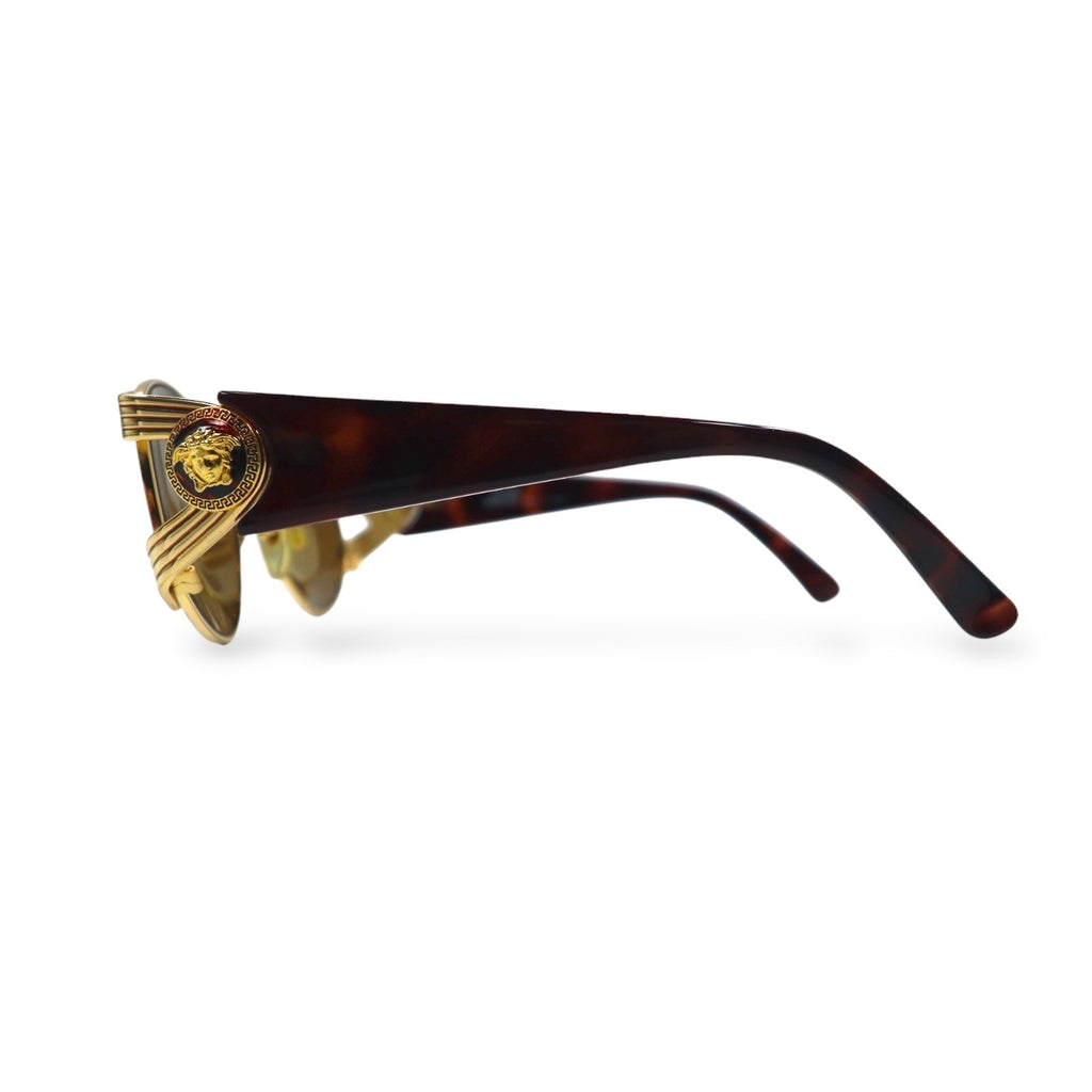 GIANNI VERSACE Vintage Made in Italy Medusa Occhiali da Sole Oro Tartarugato S64 31L