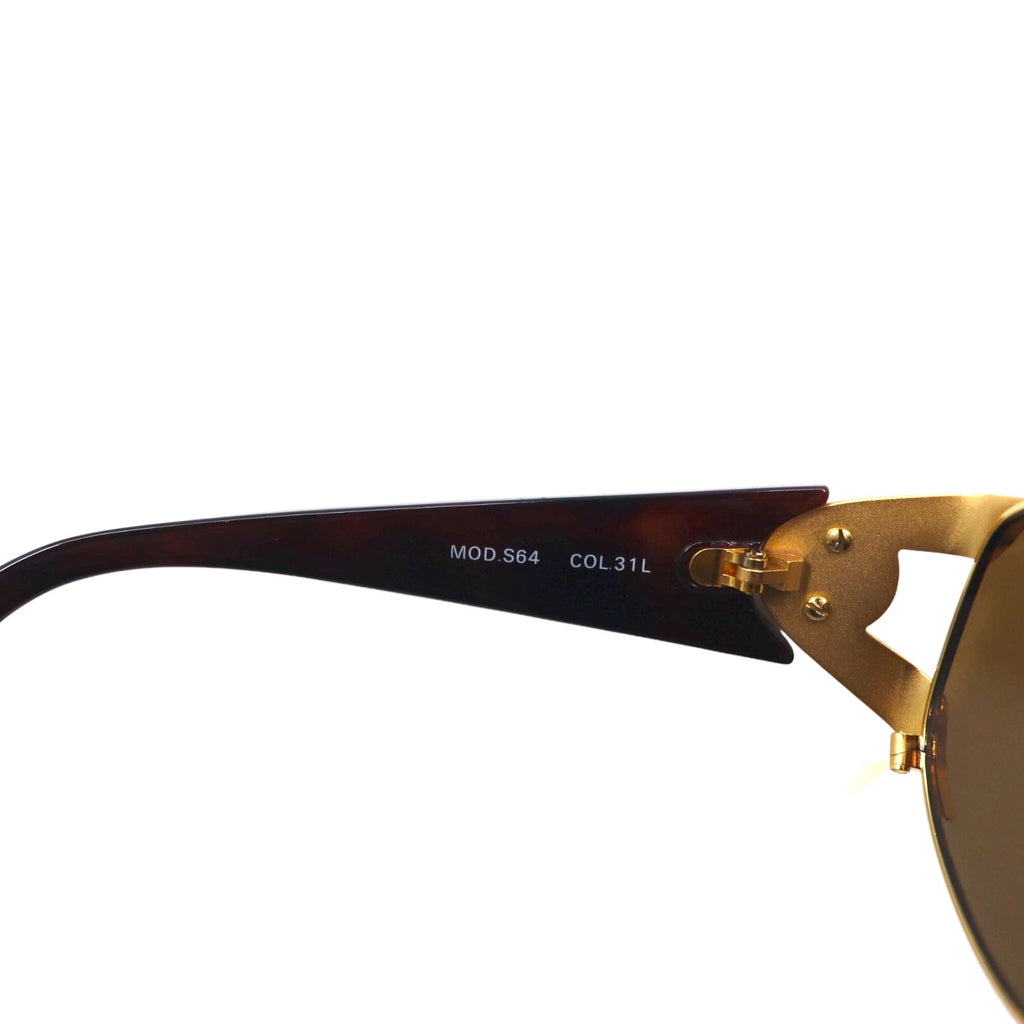 GIANNI VERSACE Vintage Made in Italy Medusa Occhiali da Sole Oro Tartarugato S64 31L