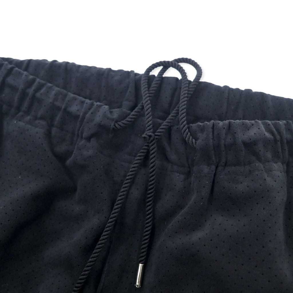 Sasquatch Fabrix, pantaloni a strati in finta pelle scamosciata, taglia M, neri, poliestere, 16AW-PA-007, Made in Japan